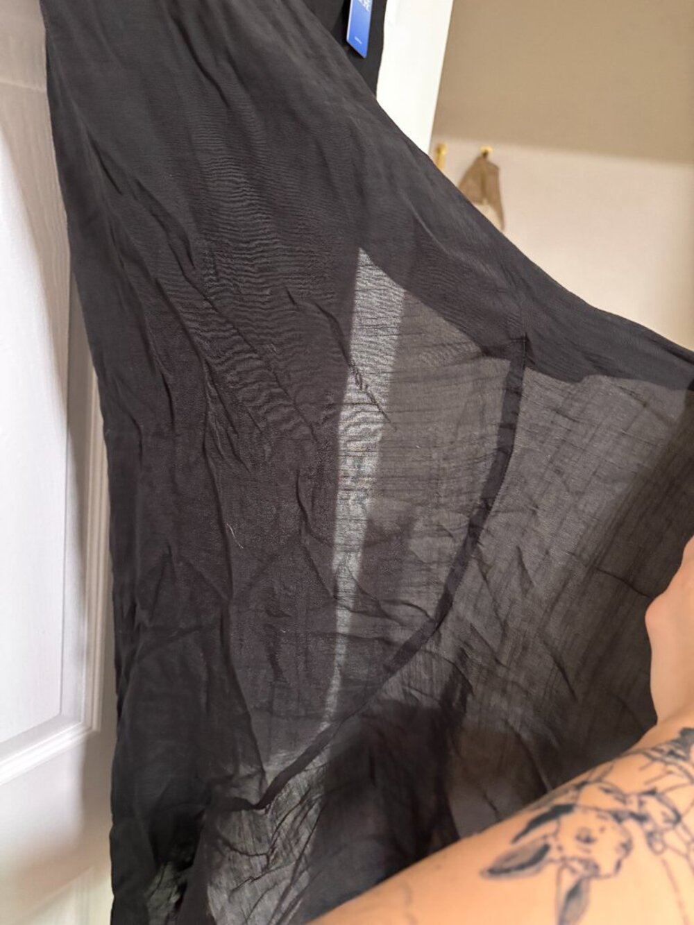 Black Sheer Tie Front Swim Cover-Up Skirt | Beach Cover-Up | NWT - Picture 3 of 6